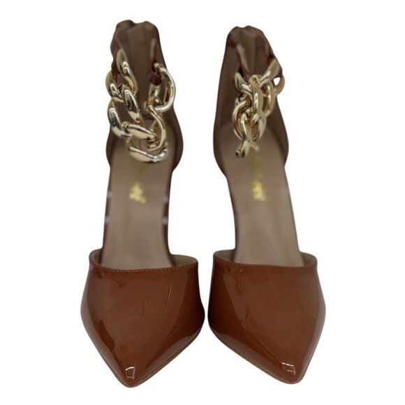 CATHY DIN / Rae-61 / Womens Pointed-Toe High Heels / With Gold Chain Accent & An - Picture 3 of 8